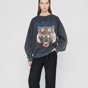 ANINE BING Crew Neck Tiger Sweatshirt
